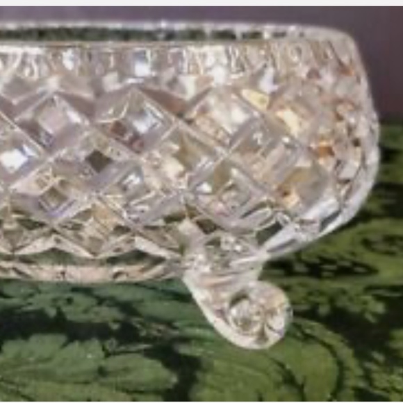 Antique Rare & Unique Gorham Crystal Tri-Footed Bowl Perfect Diamond Pattern - Picture 7 of 8